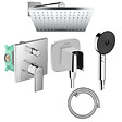 HANSGROHE - Colonne de douche mécanique Vernis Shape Douche de tête Vernis Shape Flexible Designflex Douchette Pulsify chromé - vignette