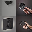 HANSGROHE - Colonne douche thermostatique Ecostat Square Douche de tête Vernis Flexible Isiflex Douchette Vernis Blend noir - vignette