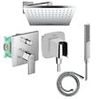 HANSGROHE - Colonne de douche encastrée mécanique Vernis Shape Douche de tête Vernis Shape Flexible Isiflex Douchette PulsifyE chromé - vignette