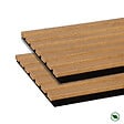 FORESTEA - Lot de 2 Panneaux tasseaux bois MDF acoustic décor  chêne bronze sur feutrine noire 2600x300x17mm PEFC 70% - vignette