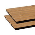 FORESTEA - Lot de 2 Panneaux tasseaux bois MDF acoustic décor  chêne bronze sur feutrine noire 2600x300x17mm PEFC 70% - vignette