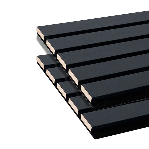 FORESTEA - Lot de 2 Panneaux tasseaux bois MDF acoustic décor chêne lave sur feutrine 2600x300x17mm PEFC 70% - large
