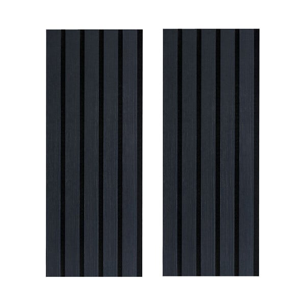 FORESTEA - Lot de 2 Panneaux tasseaux bois MDF acoustic décor chêne lave sur feutrine 2600x300x17mm PEFC 70% - large
