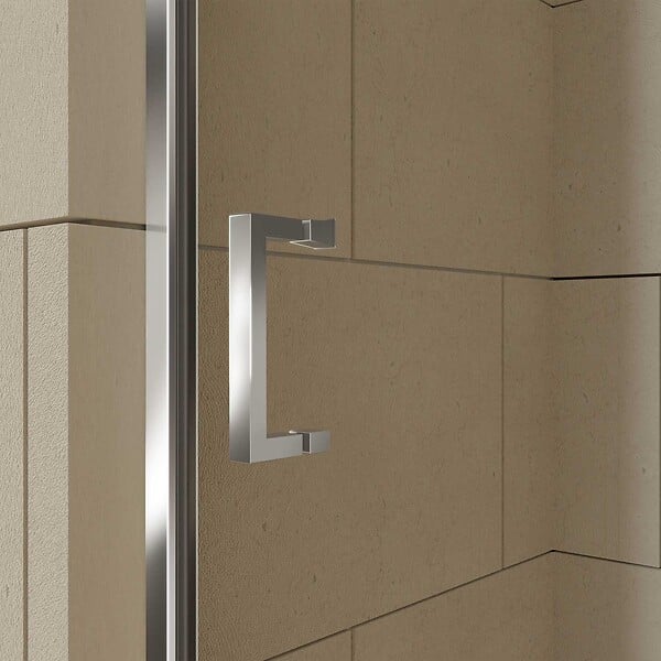 AURLANE - Porte de douche coulissante 140x200 cm - Verre transparent - Profilé Chrome - CHROMED CRUSH - large