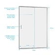 AURLANE - Porte de douche coulissante 140x200 cm - Verre transparent - Profilé Chrome - CHROMED CRUSH - vignette