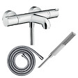 HANSGROHE - Pack mitigeur bain thermostatique Ecostat 1001CL + Flexible Metaflex + Pommeau Pulsify E 100 EcoSmart chromé - vignette