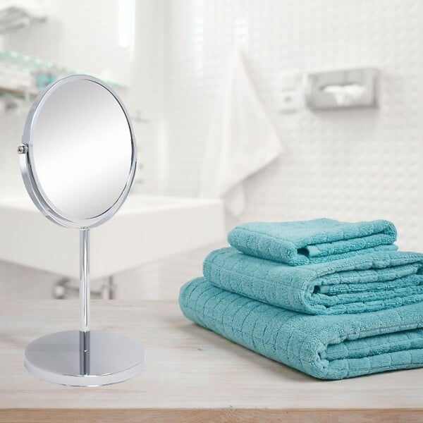 DEBLANCH - Miroir grossissant 5x a poser, chrome - large