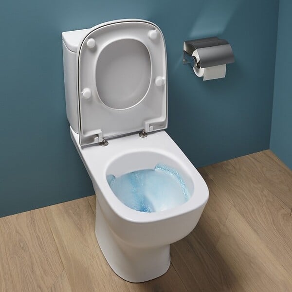 JACOB DELAFON - WC à poser sans bride sortie horizontale Struktura avec abattant + Tabouret physiologique blanc - large