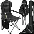 TECTAKE - Chaise de camping rembourrée pliable MTX noir - vignette