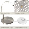 TECTAKE - Lampe sur pied ARCUS en acier style rétro, 60W Nickel mat - vignette