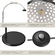 TECTAKE - Lampe sur pied ARCUS en acier style rétro, 60W noir - vignette