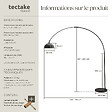 TECTAKE - Lampe sur pied ARCUS en acier style rétro, 60W noir - vignette