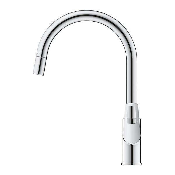 GROHE - Mitigeur évier BAULOOP bec haut avec douchette extractible GROHE 30543000 - large