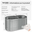 TECTAKE - Carré potager au volume généreux structure en acier galvanisé argent 160 x 80 x 80 cm protection des bords montage rapide - vignette
