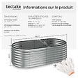 TECTAKE - Carré potager FLORMMA 200x100x60 cm argent - vignette