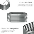 TECTAKE - Carré potager 200 x 100 x 80 cm au volume généreux galvanisé résistant aux intempéries argent y compris les gants - vignette
