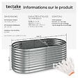 TECTAKE - Carré potager 200 x 100 x 80 cm au volume généreux galvanisé résistant aux intempéries argent y compris les gants - vignette