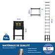 HOSTRÃ–M - Echelle telescopique 3,8m TELESCOO13, Aluminium, Pliable, Extensible, Hauteur de travail max 4,7m, Standart EN131, Garantie 5 ans, Hostrom - vignette