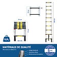 HOSTRÃ–M - Echelle telescopique 2,9m TELESCOO10, Aluminium, Pliable, Extensible, Hauteur de travail max 3,8m, Standart EN131, Garantie 5 ans, Hostrom - vignette