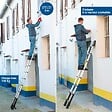 HOSTRÃ–M - Echelle telescopique 4,1m TELESCOO14, Aluminium, Pliable, Extensible, Hauteur de travail max 5m, Standart EN131, Garantie 5 ans, Hostrom - vignette
