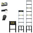 HOSTRÃ–M - Echelle telescopique 2,6m TELESCOO9, Aluminium, Pliable, Extensible, Hauteur de travail max 3,5m, Standart EN131, Garantie 5 ans, Hostrom - vignette