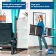 HOSTRÃ–M - Escabeau 4 marches FOLDPACT4, Marche pied pliable, Design ultra-compact, Marches larges 17,5 cm, Acier, Etagère temporaire, Garantie 5 ans, Hostrom - vignette