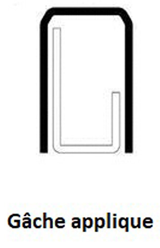 VACHETTE - Gâche en applique en U pour carénées EXCLUSIVE droite blanc - VACHETTE - 14706000 - large