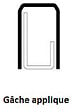 VACHETTE - Gâche en applique en U pour carénées EXCLUSIVE droite blanc - VACHETTE - 14706000 - vignette