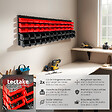 TECTAKE - Etagère murale avec 30 bacs de rangement noir - vignette