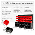 TECTAKE - Etagère murale avec 30 bacs de rangement noir - vignette