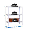 SIMON RACK - Etagère Simon Rack Simonhome click mini 3/300 blanc 3 niveaux 900x800x300mm SIMONRACK - vignette
