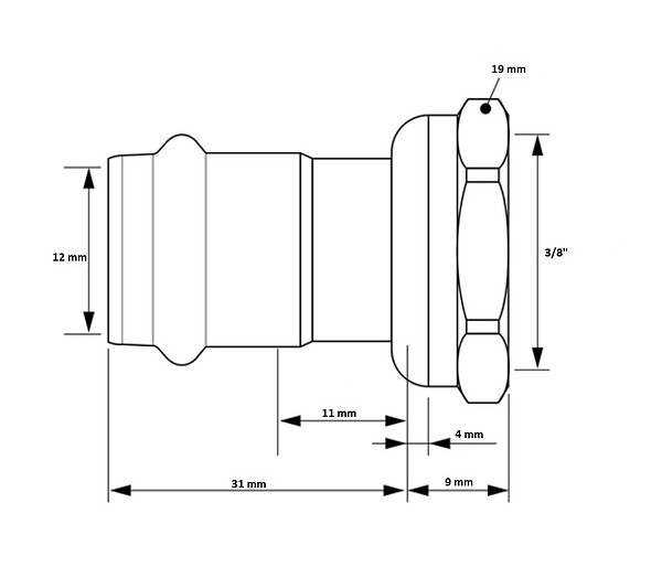 AALBERTS IPS - Raccord en cuivre Sudopress avec écrou FF 12XG3/8'' - AALBERTS IPS - 6671258 - large