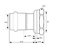 AALBERTS IPS - Raccord en cuivre Sudopress avec écrou FF 12XG3/8'' - AALBERTS IPS - 6671258 - vignette