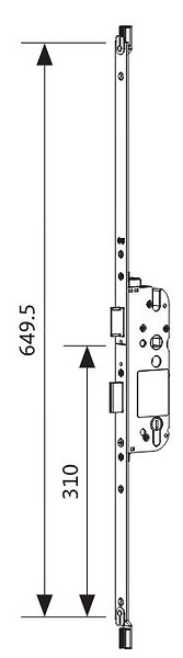 FERCO - Coffre de serrure principal SECURY X 40/92 têtière 24mm longueur 649,5mm cote D 310mm - FERCO - 6-39046-26-0-8 - large