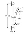 GROHE - Ensemble douchette TEMPESTA à 2 jest 600mm + porte savon GROHE PROFESSIONAL 26638003 - vignette