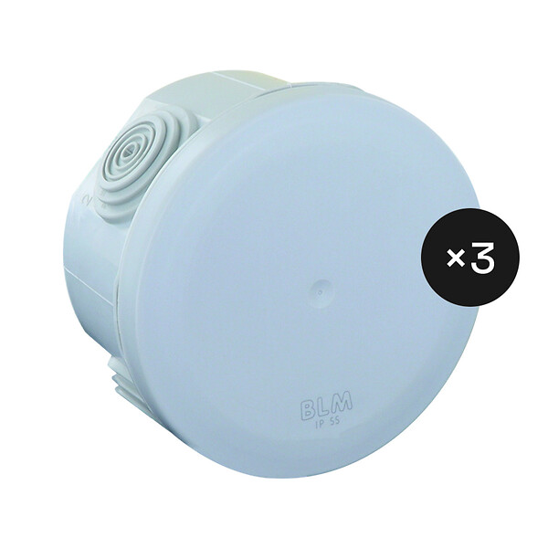 PROTEC - Lot de 3 boîtes étanches IP55 No Airbox Ø70x42mm - Protec - large