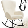 TECTAKE - Fauteuil à bascule SWING avec patins en acier et rembourrage épais crème/noir - vignette