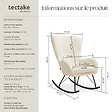 TECTAKE - Fauteuil à bascule SWING avec patins en acier et rembourrage épais crème/noir - vignette