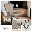 TECTAKE - Fauteuil à bascule SWING avec patins en acier et rembourrage épais noir/taupe - vignette