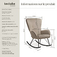TECTAKE - Fauteuil à bascule SWING avec patins en acier et rembourrage épais noir/taupe - vignette