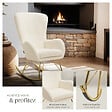 TECTAKE - Fauteuil à bascule SWING avec patins en acier et rembourrage épais crème/or - vignette