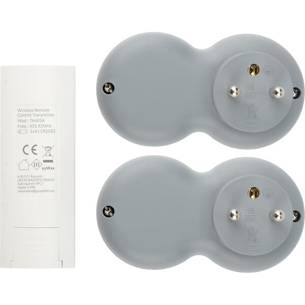 ZENITECH - Pack de 2 prises 2300W + télécommande - Blanc - Bolea - Zenitech - large