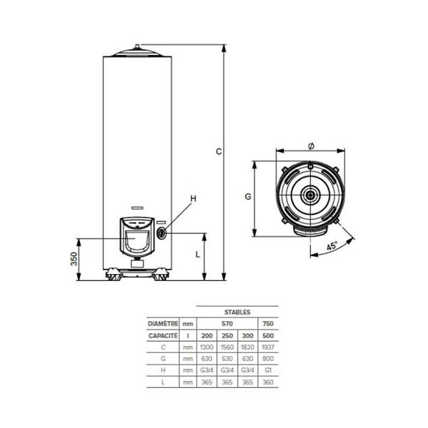 ARISTON - Chauffe-eau électrique Sageo Xpert Ariston - Vertical sur pieds - 200L - large