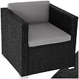 TECTAKE - Fauteuil en rotin Lignano noir - vignette