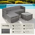 TECTAKE - Salon en rotin Lignano gris - vignette