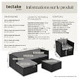 TECTAKE - Salon en rotin Lignano avec fauteuil noir - vignette