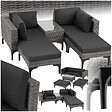 TECTAKE - Salon en rotin avec structure en aluminium Bellaria gris - vignette