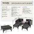 TECTAKE - Salon en rotin avec structure en aluminium Bellaria gris - vignette