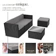 TECTAKE - Salon en rotin Lignano noir - vignette
