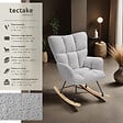 TECTAKE - Fauteuil à bascule TORVE rembourré Bouclé gris clair - vignette
